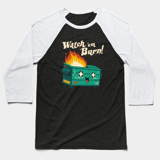 Watch 'Em Burn! Baseball T-Shirt by Vincent Trinidad Art